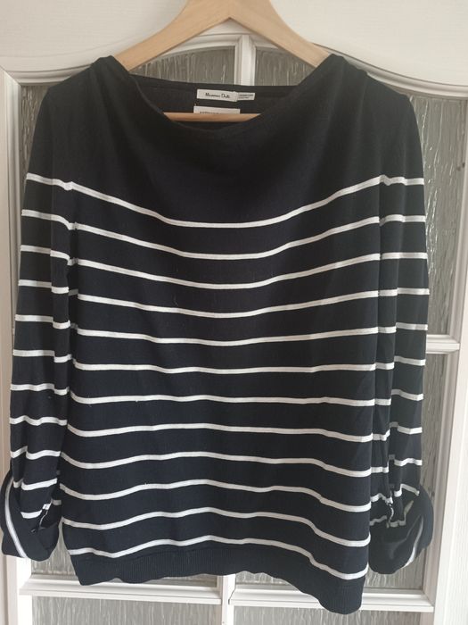 Granatowo-biały sweterek Massimo Dutti, rozm. S