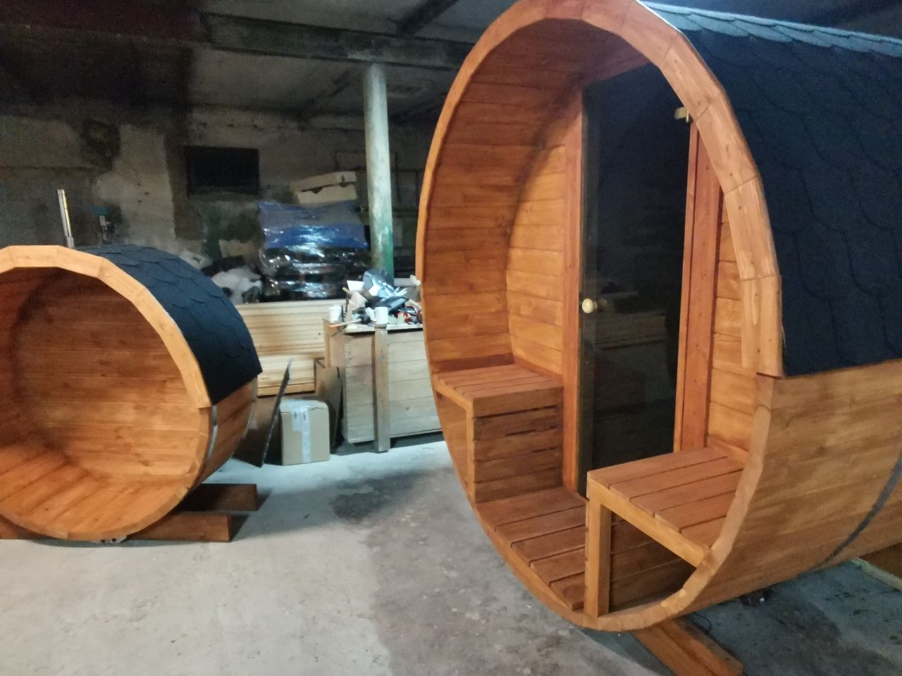 Sauna Ogrodowa 3 m x 2,2 m Cały komplet Piec Zewnętrzny