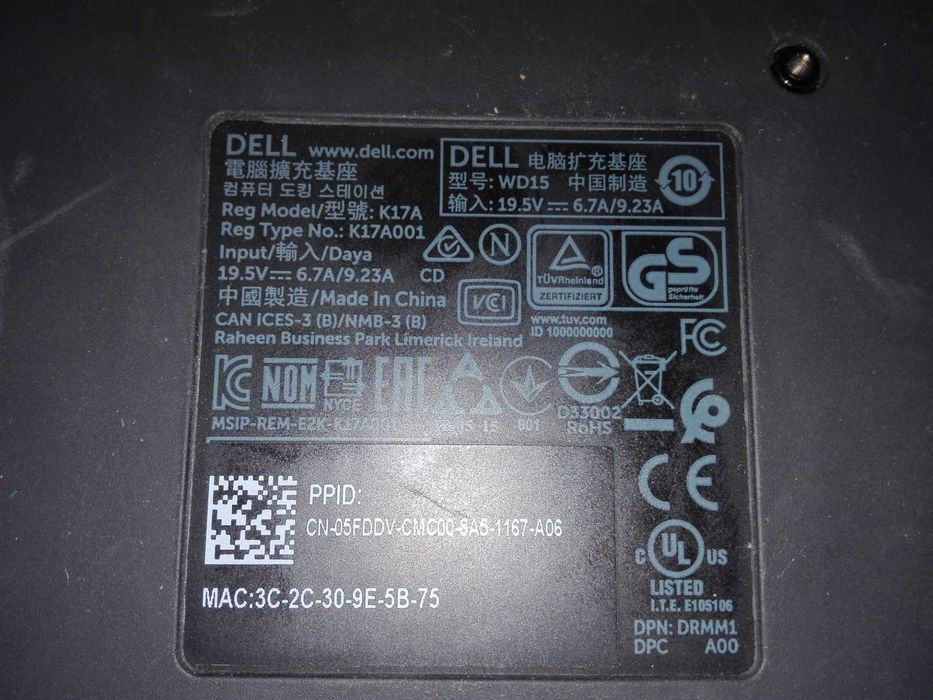 Док станція DELL WD15   K17A