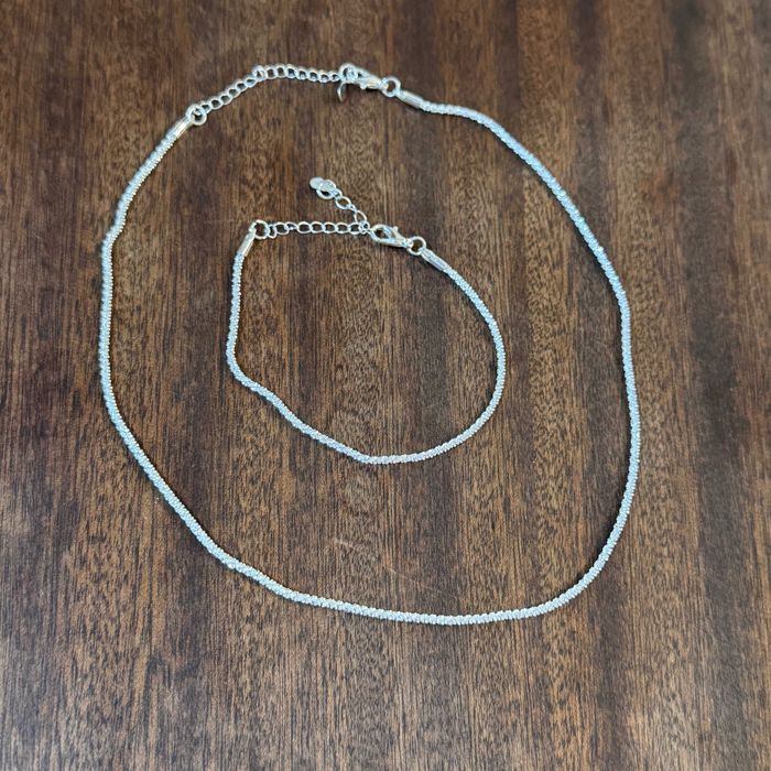 Conjunto Colar e Pulseira Prata