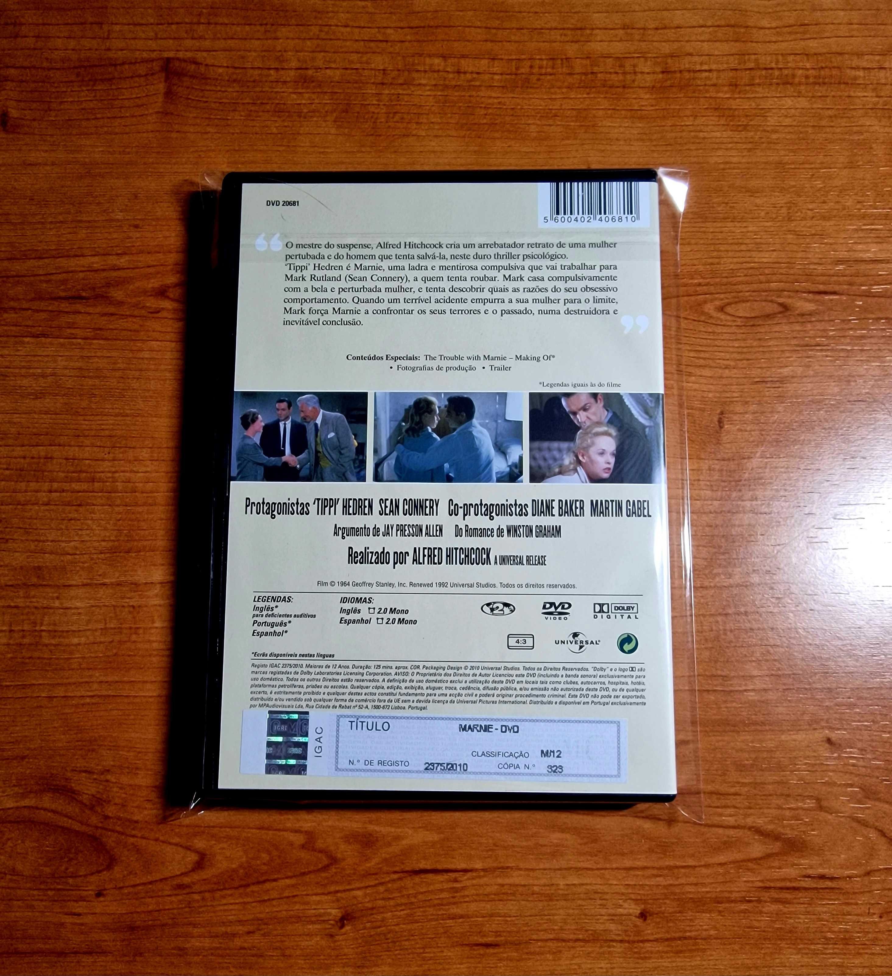 MARNIE (Alfred Hitchcock) Sean Connery/Tippi Hedren -Oferta Imã- NOVO