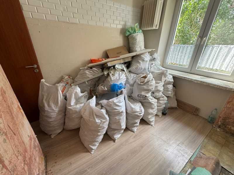 NAJTAŃSZE WYNOSZENIE gruzu odpadów remontowych  w workach i luzem