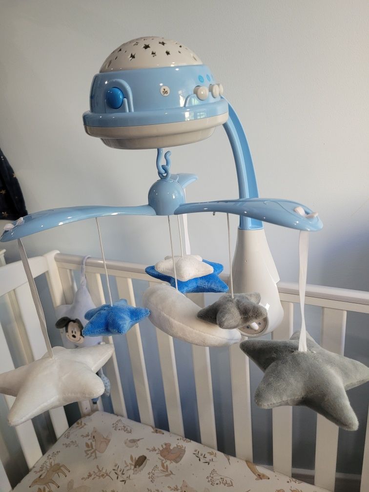 Canpol babies karuzela elektryczna z projektorem i pozytywką niebieska