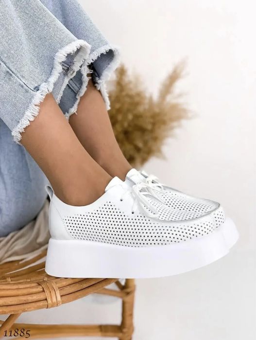 Жіночі шкіряні кеди- кросівки