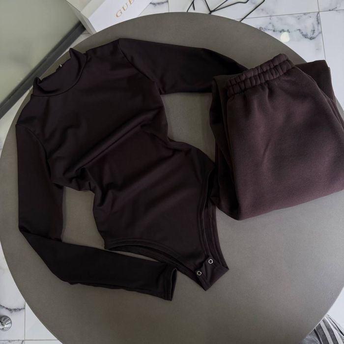 Теплий жіночий комплект, боді та джогери, фліс