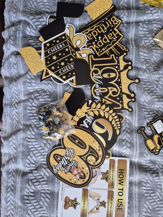 Nowy! Ogromny zestaw urodzinowy 60 lat urodziny impreza