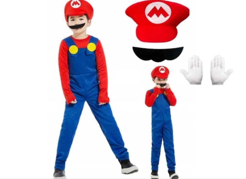 KOSTIUM Strój jak Mario M 110-120 przebranie kostium