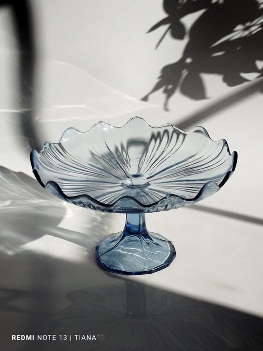 Patera tortownica szkło kolorowe vintage PRL Ząbkowice