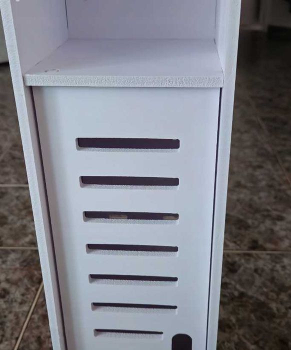 Szafka Łazienkowa Biała, Regał Na Papier, Półka Ażurowa 80cm