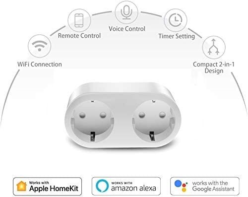 Kit 2 Tomadas duplas inteligente wifi HomeKit Alexa Google SmartThings