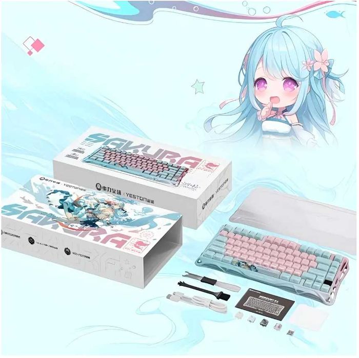 Клавіатура бездротова GRAVASTAR Mercury K1 Lite/Sakura Special Edition