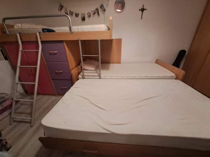 Estudio de 3 camas + roupeiro + bloco 3 gavetões