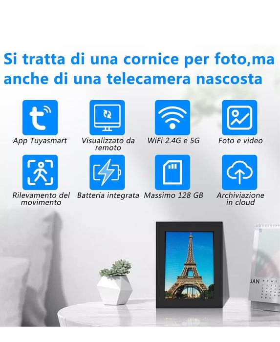 Kamera szpiegowska mini kamera Wifi ukryta kamera ramka zdjecie