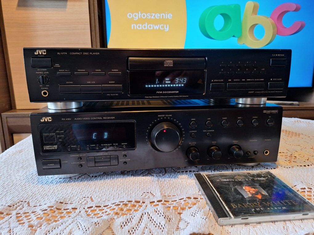 Amplituner JVC RX 416VBK + Odtwarzacz CD JVC XL W174BK