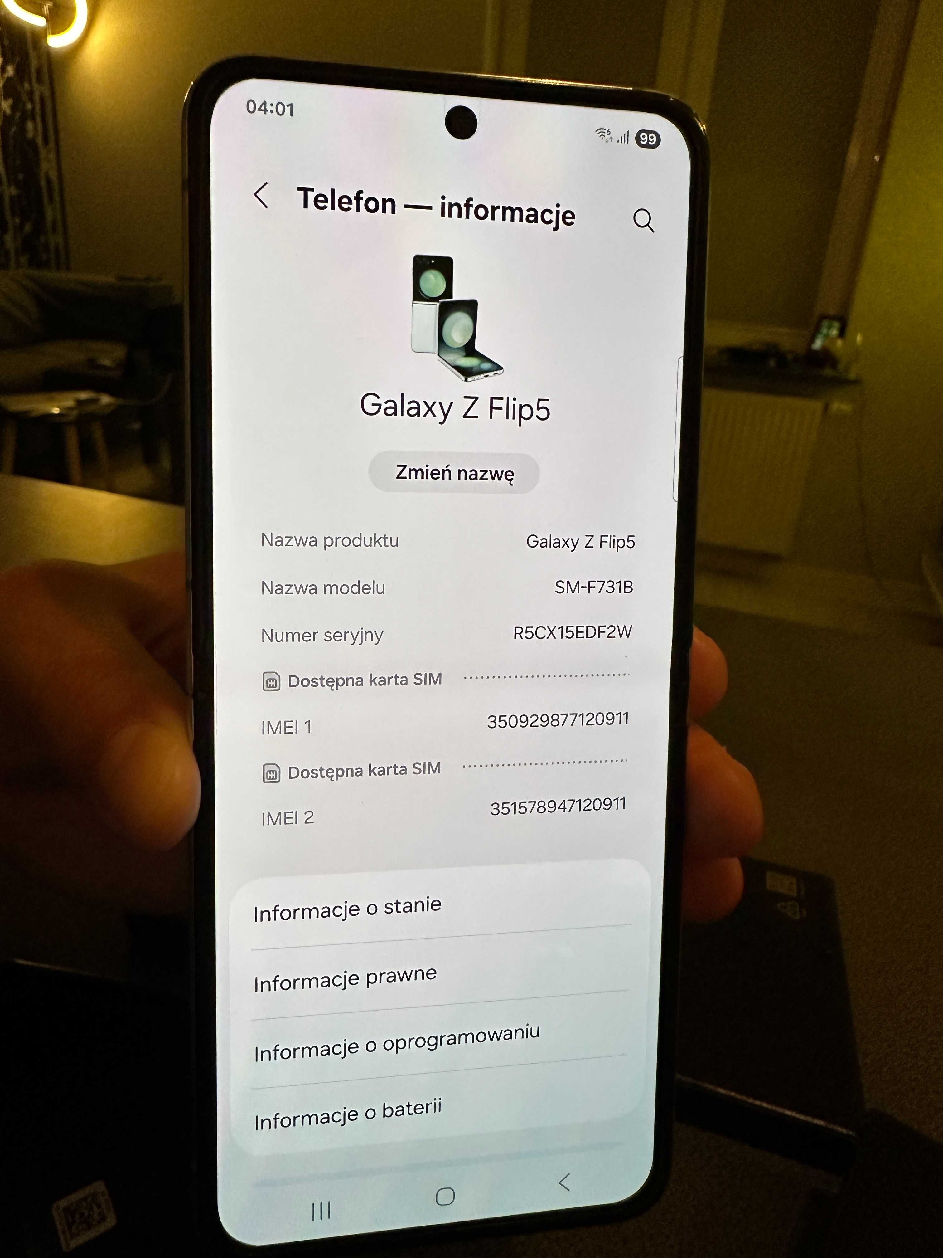Samsung Galaxy Z Flip5 # 8/256 GB # zielony # Stan BDB # BEZ BLOKAD
