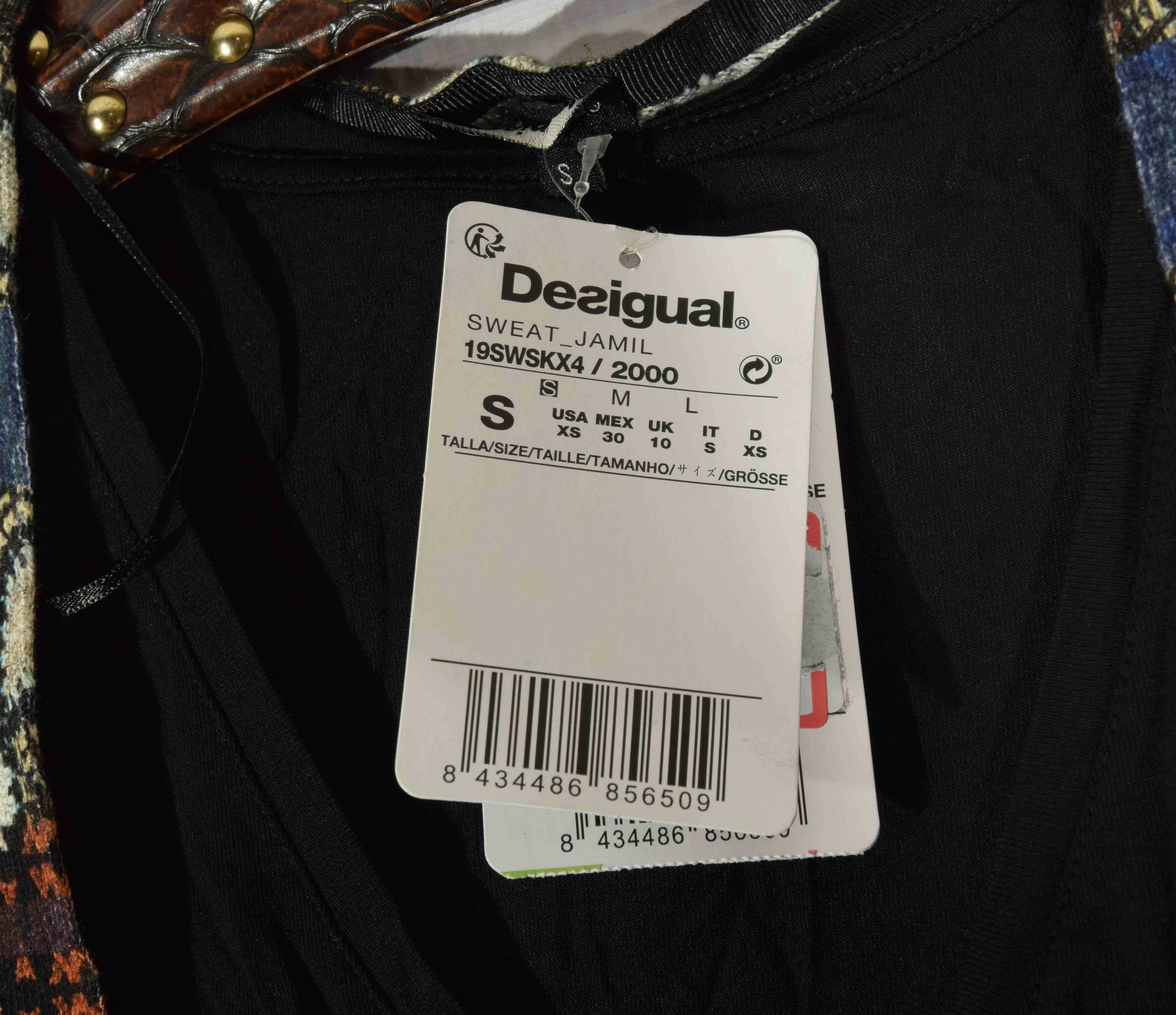 DESIGUAL sweter narzutka bluzka dwie warstwy   S