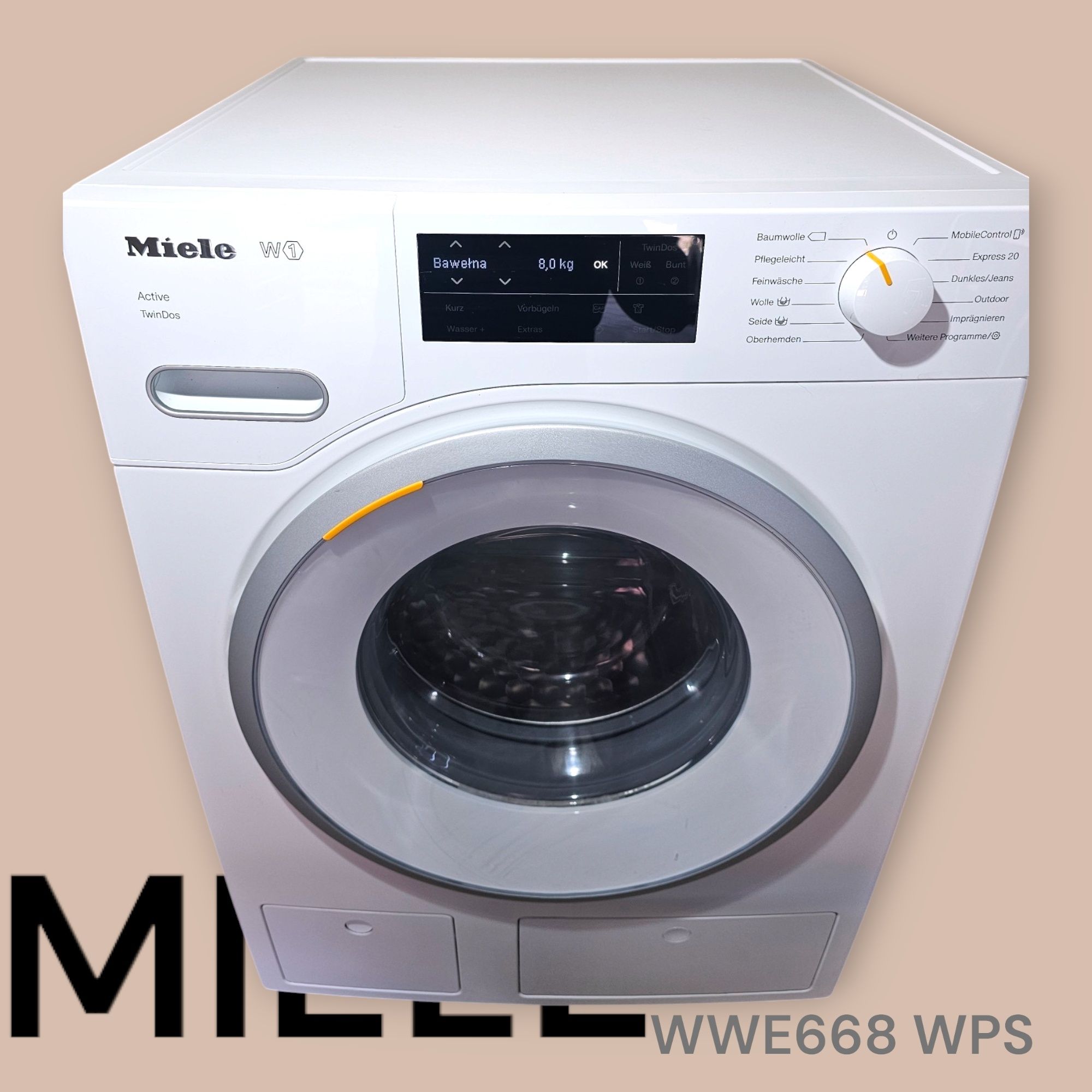 Pralka Miele WWE668 WPS;  WiFi, TwinDos, CapDosing
