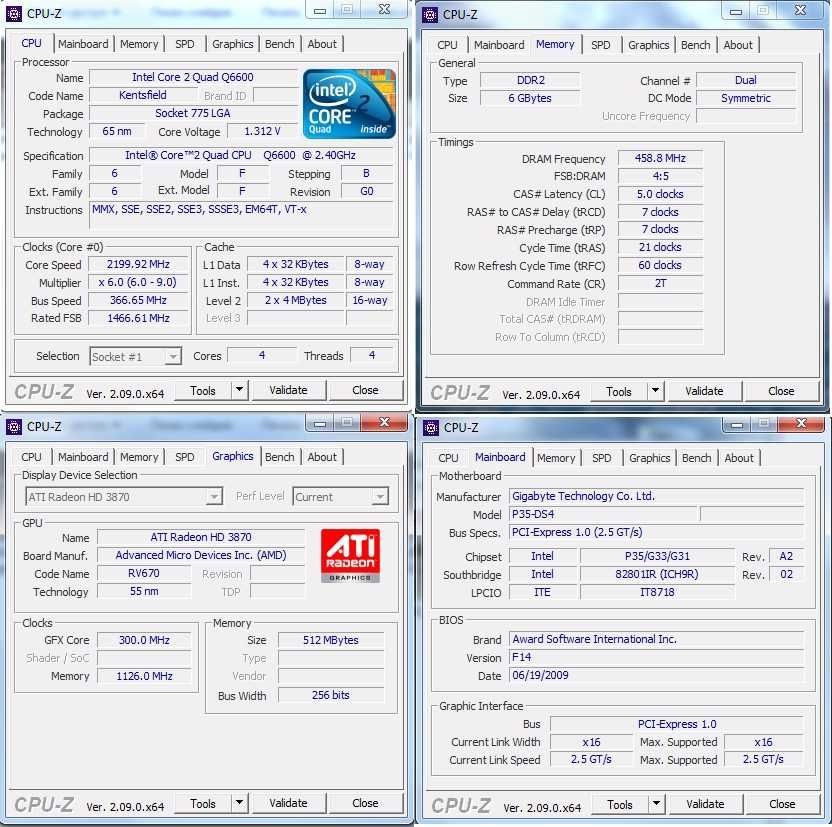 Cистемний блок Core 2 Quad Q6600/DDR2 -6GB/ATI Radeon HD3870/HDD 500GB
