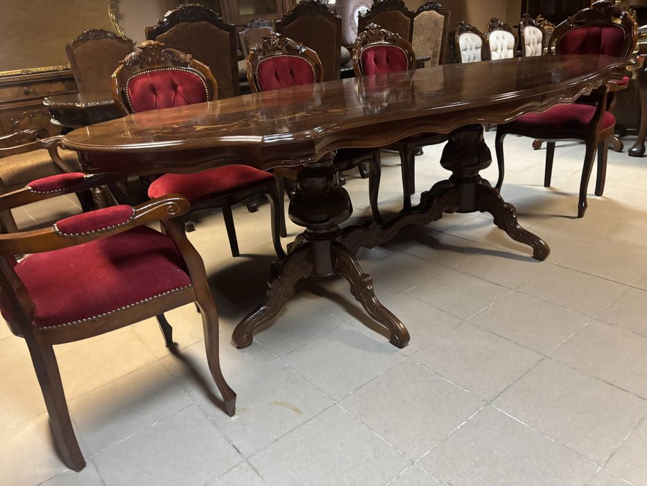 Zestaw włoski stylowy stół na 10 osób 8 krzeseł meble stylowe italy