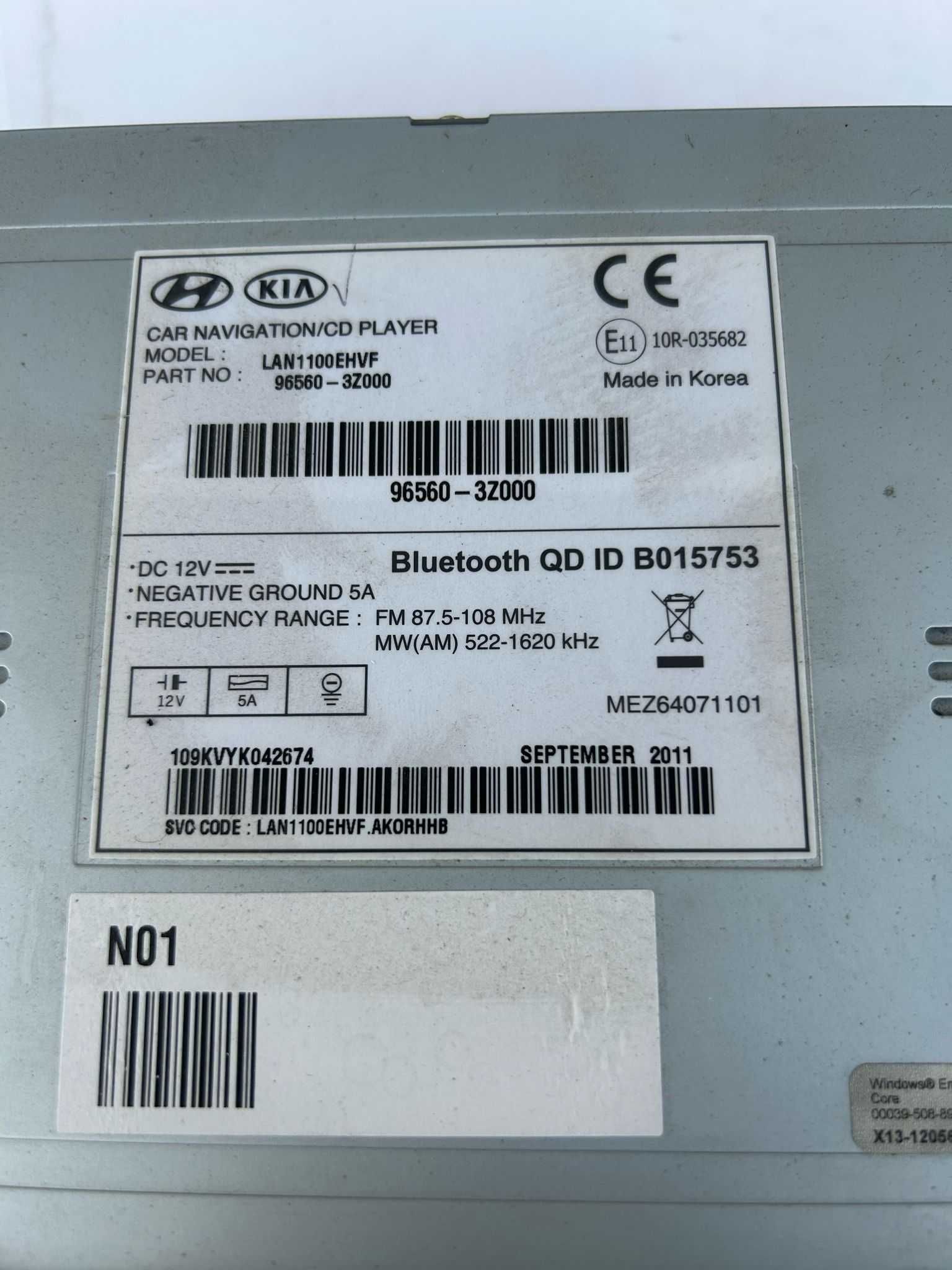 Wyświetlacz radio nawigacja Hyundai i40  96560–3Z000