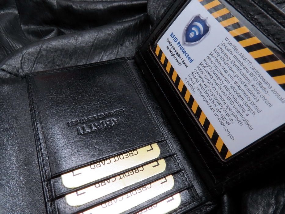 SKÓRZANY portfel męski ABIATTI Skóra bawola licowa OCHRONA KART RFID