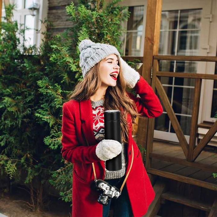 Kubek Termiczny Termos 500ml Bidon na Kawę Herbatę Wodę WyswietlaczLED