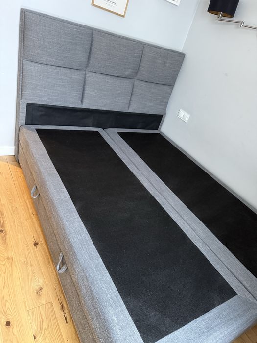 Łóżko kontynentalne sprężynowe King Size 160x200 dwie skrzynie