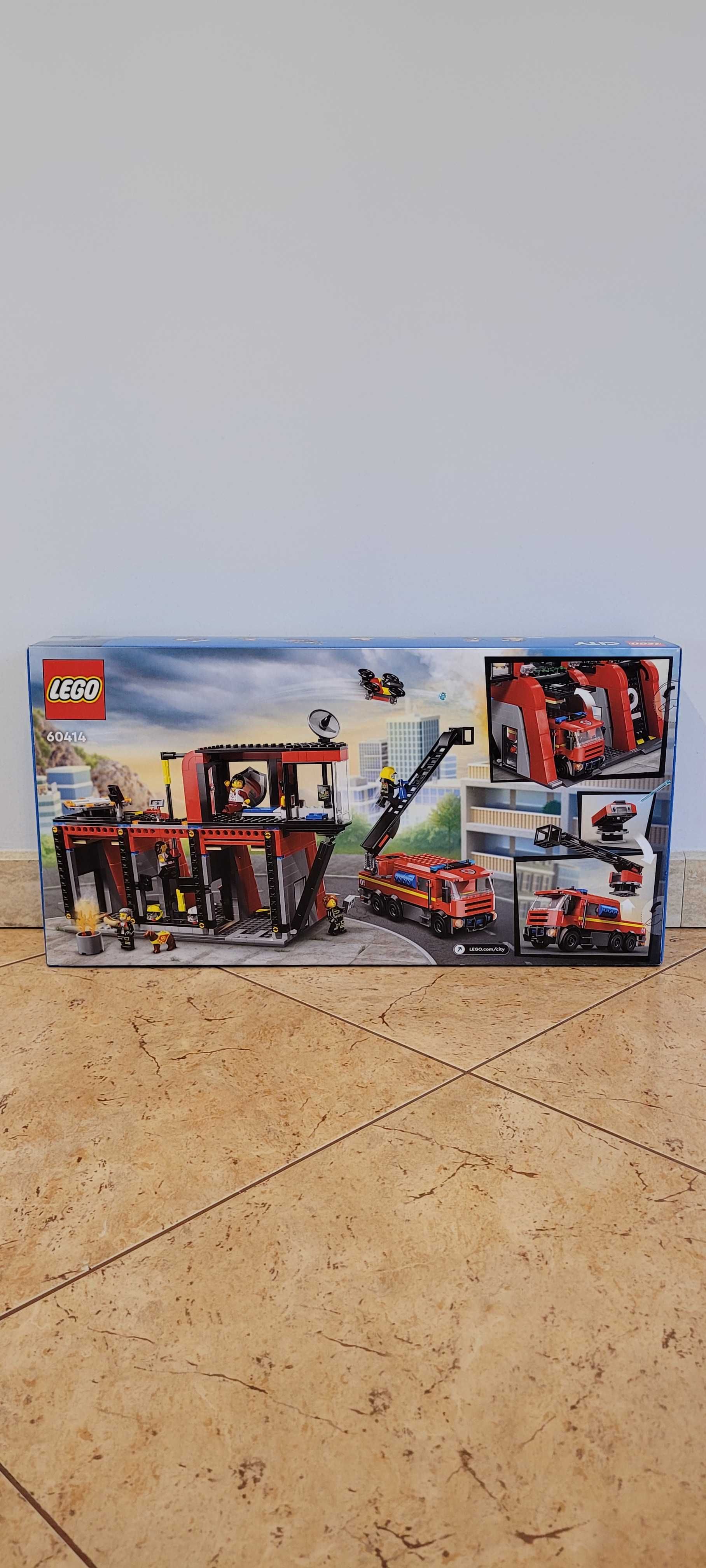 Nowe Klocki Lego City 60414 | Remiza strażacka z wozem | torba GRATIS