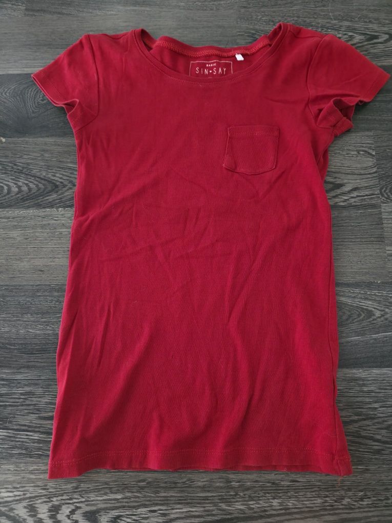 Czerwony t-shirt Sinsay XS