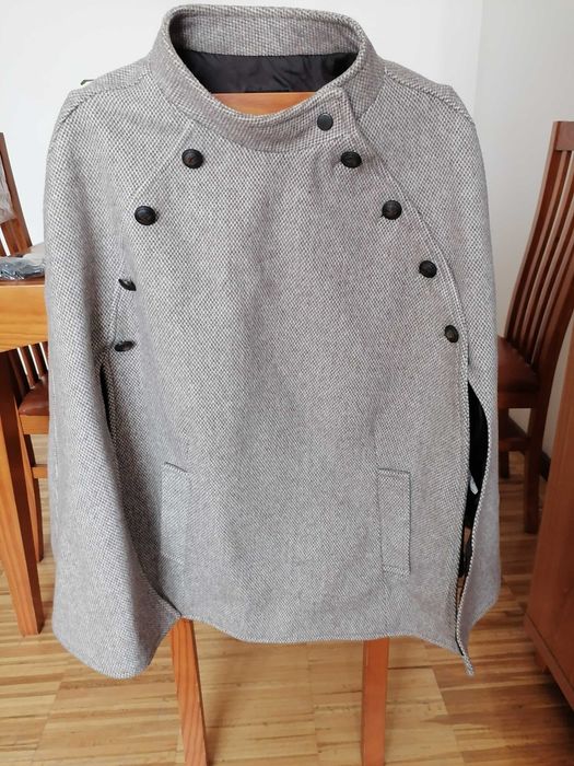 Capa tons castanho e beje de inverno, tam 40, altura 70 cm