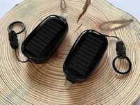 Брелок павербанк + сонячна панель, 1500мАг, Type-C Micro-USB Lightning