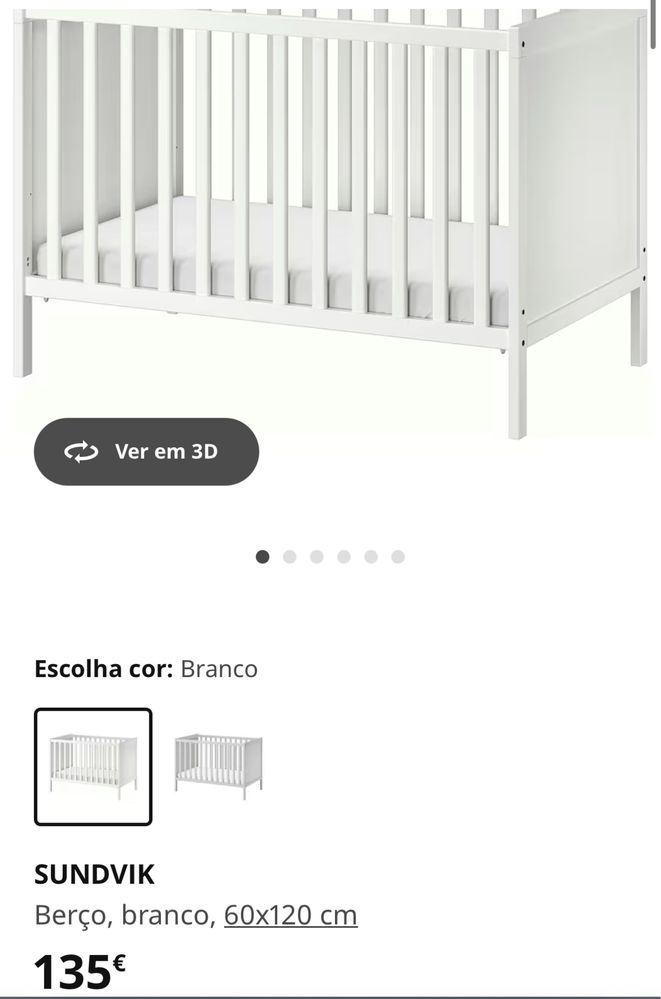 Berço, como novo, ikea, com colchão