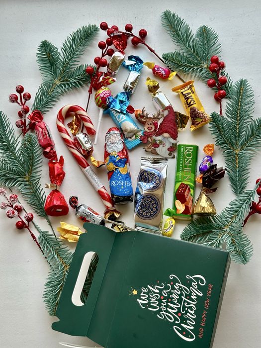 Солодкий подарунковий набір на день св. Миколая, Різдво, Новий рік