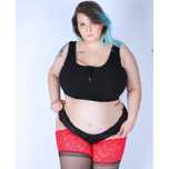 Pończochy z szeroką koronką duże plus size rozmiar 6