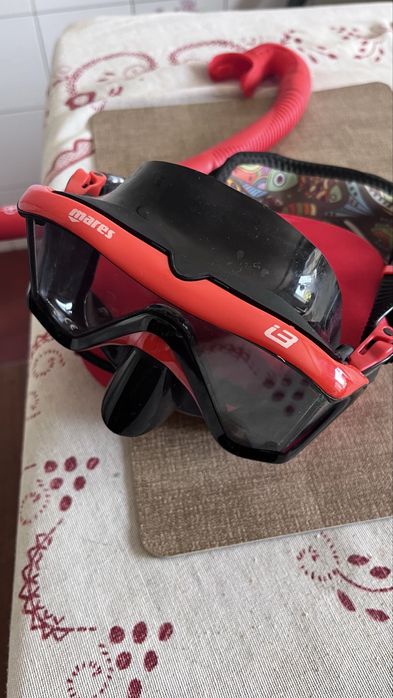 Oculos mergulho mares i3 com snorkel e caixa
