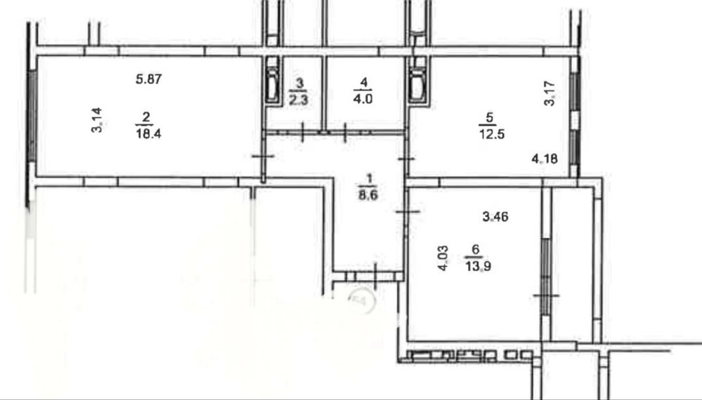 Продаж двокімнатної квартири 62м2