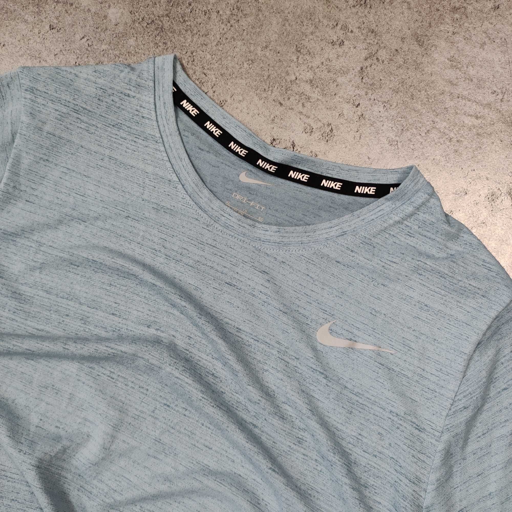 MĘSKA Sportowa Koszulka Dri-Fit Błękitna Nike Lekka Bieganie Running