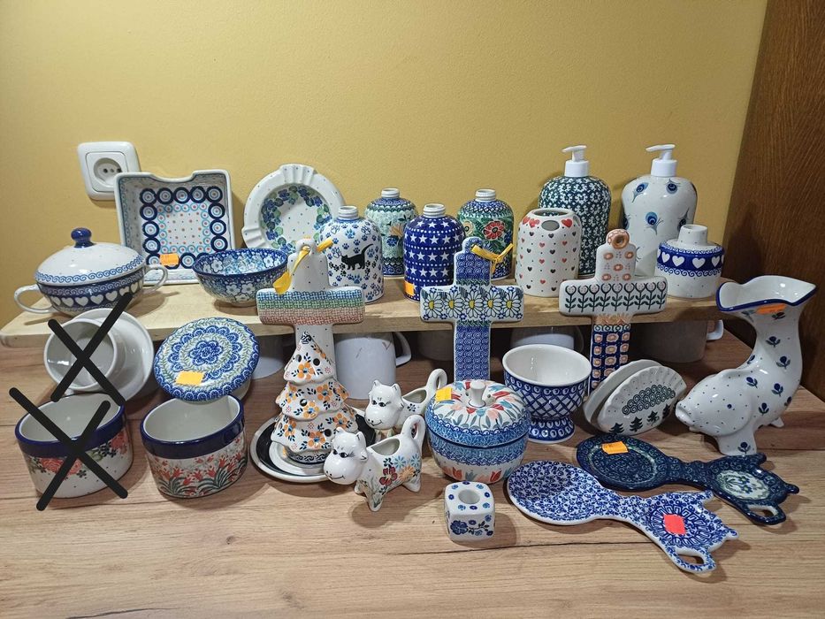 MIX CERAMIKA BOLESŁAWIECKA uchwyty do mebli dzbanek czajnik talerz