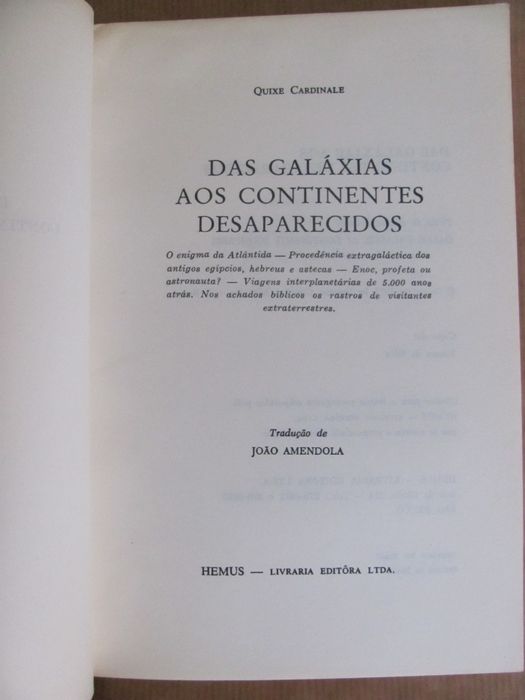 Das Galáxias aos Continentes Desaparecidos de Quixe Cardinale