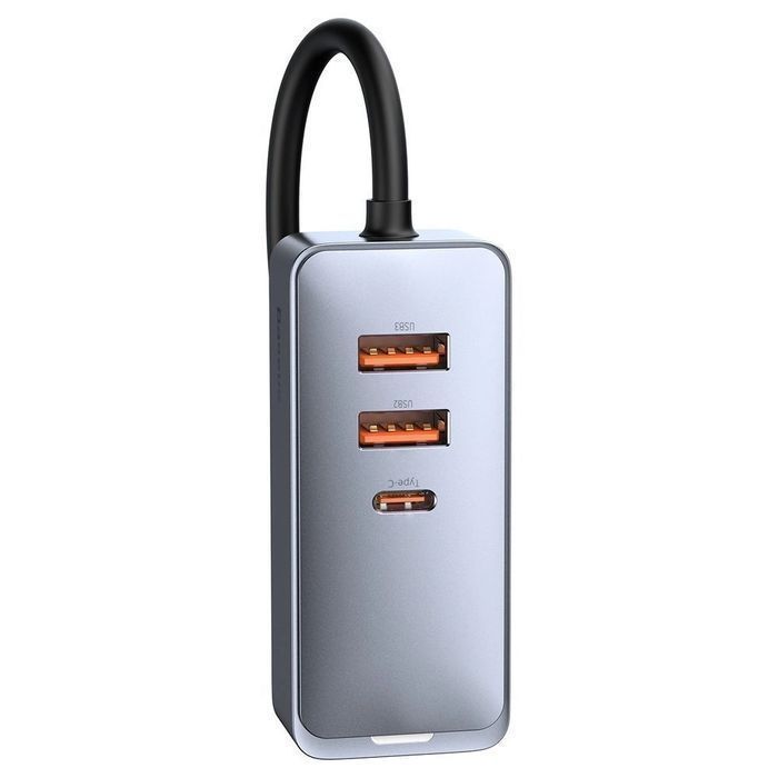 Baseus ładowarka samochodowa 3x USB / USB C 120W PPS QC PD szary