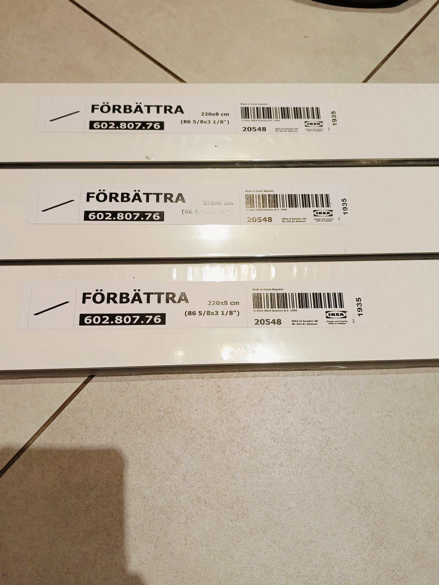 IKEA Förbatträ 220x8 Cokół cokoły kremowe nowe do METOD