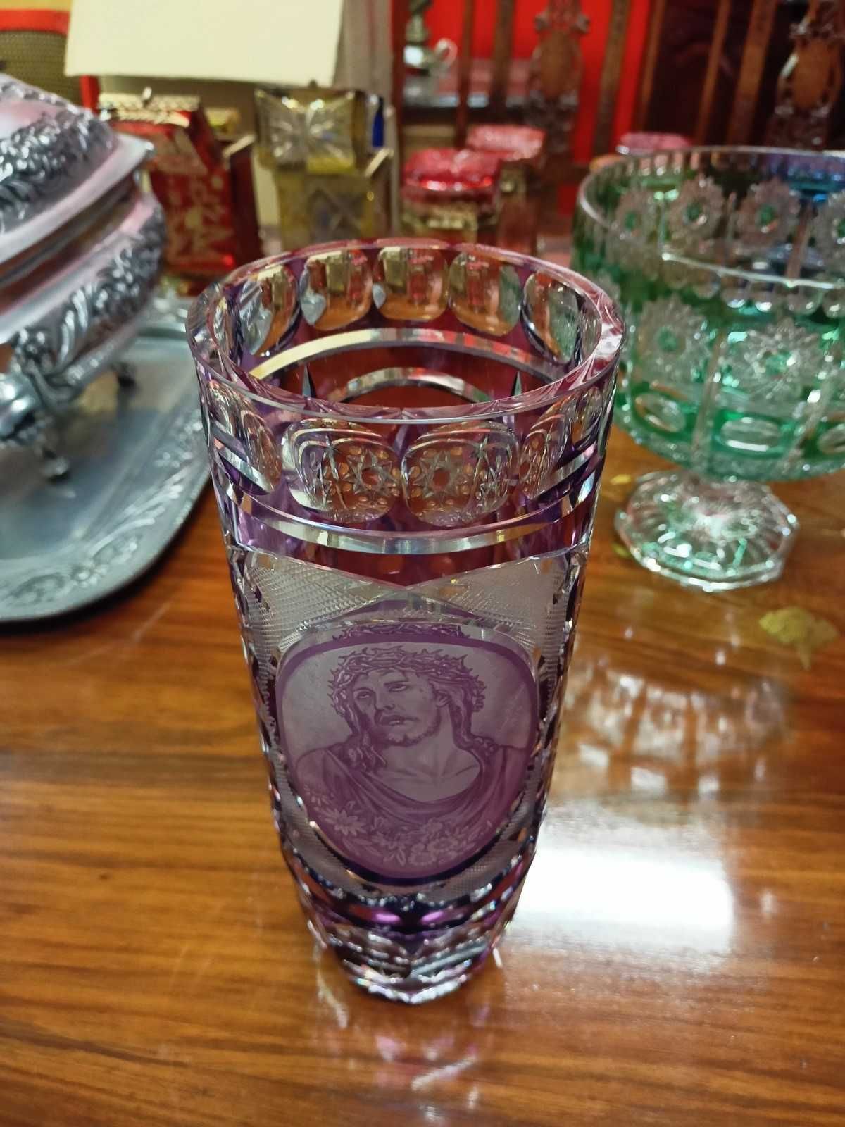 Jarra Cristal Doublé Púrpura Cristo