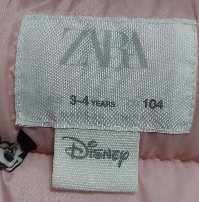 Dziewczęca kurtka pikowana jesienna ZARA Myszka Minnie r. 104