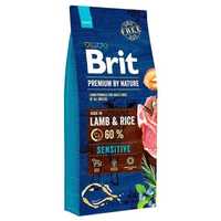 Корм BRIT PREMIUM SENSITIVE 15 кг ягня для собак з чутливим травленням