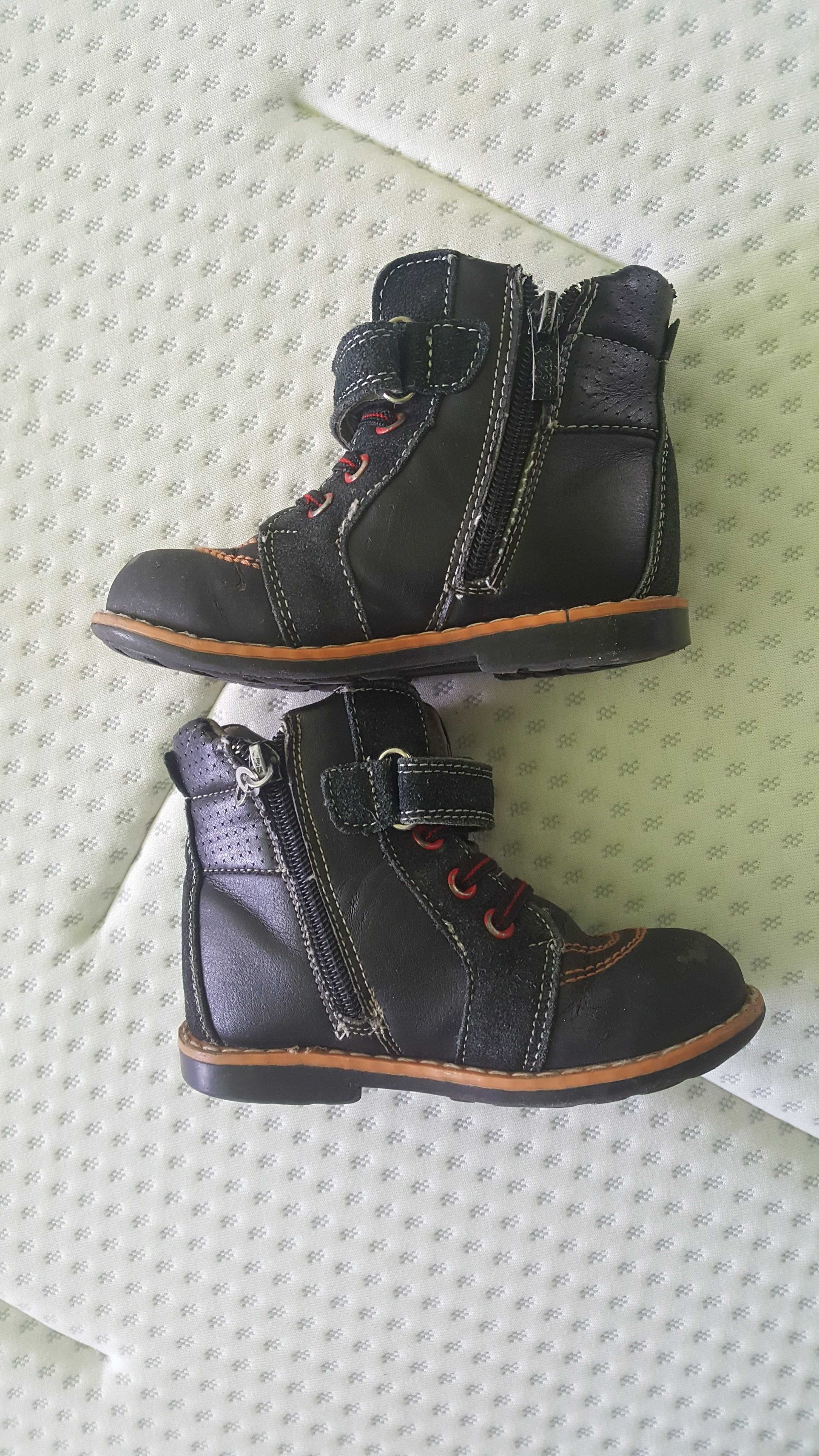 Buty skórzane, rozm.25, trzewiki, kozaki, botki.