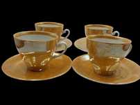 Porcelana Włocławek filiżanki + talerzyki 4 szt b111802