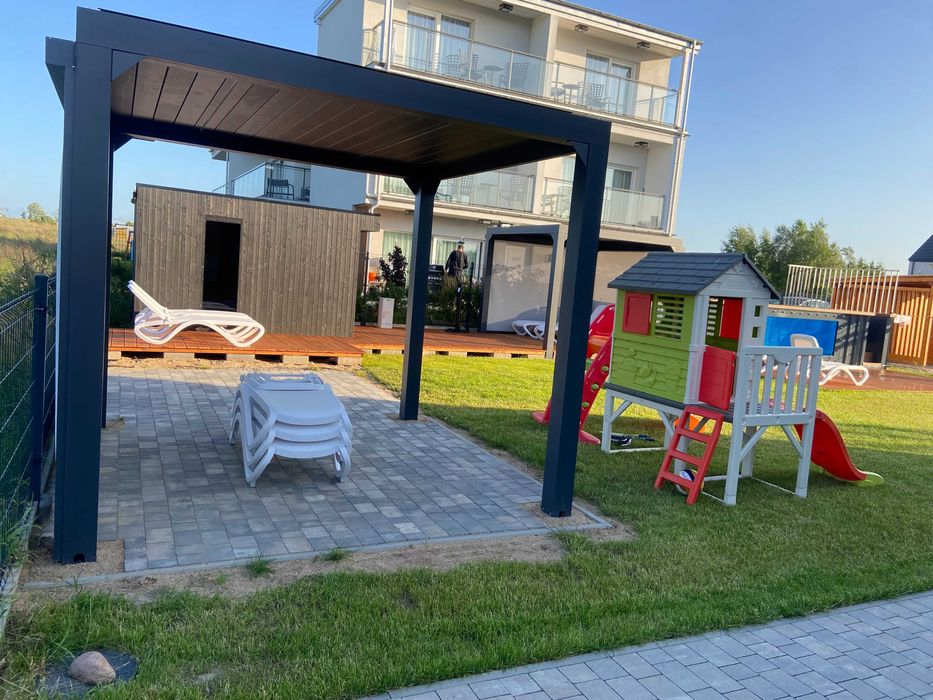 PERGOLA Ogrodowa "Solidy" 3x3 Aluminiowa, Elektryczna, Led