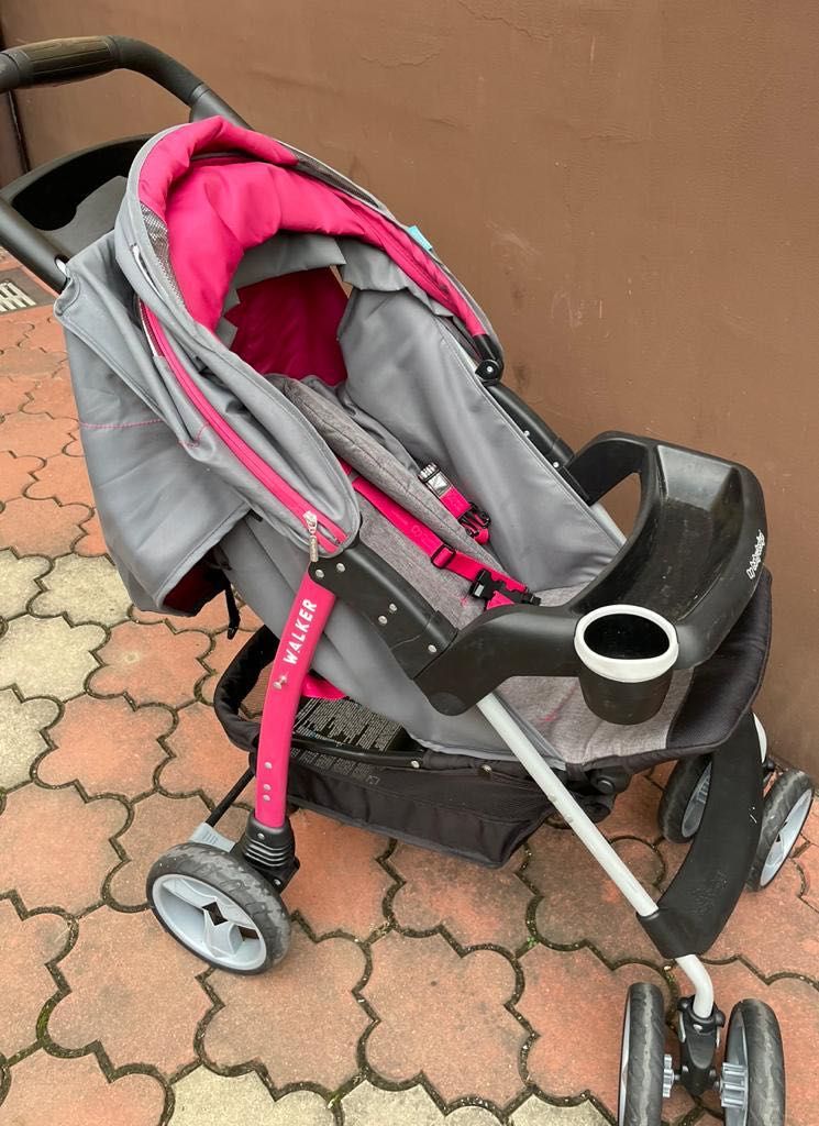 Wózek spacerowy różowo szary firmy baby design Walker