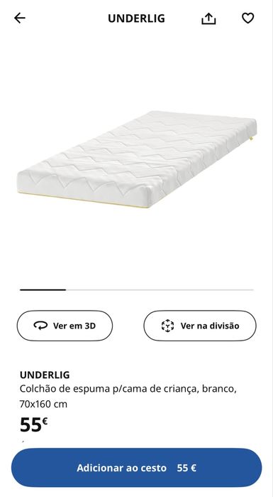 Cama Ikea criança (sniglar) com colchão