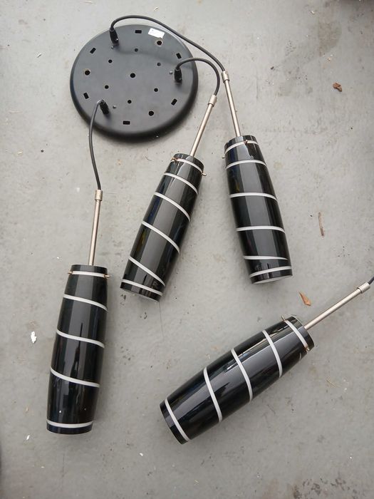 Candieiro de teto preto/vidro